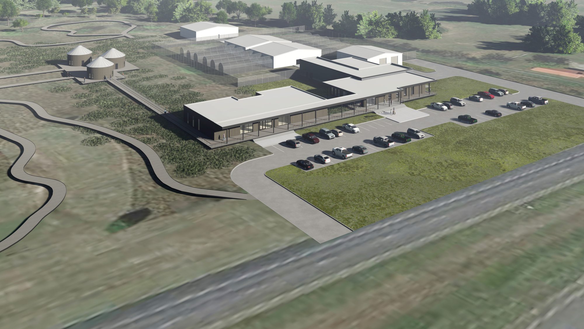 An arial rendering of the proposed gamebird research center