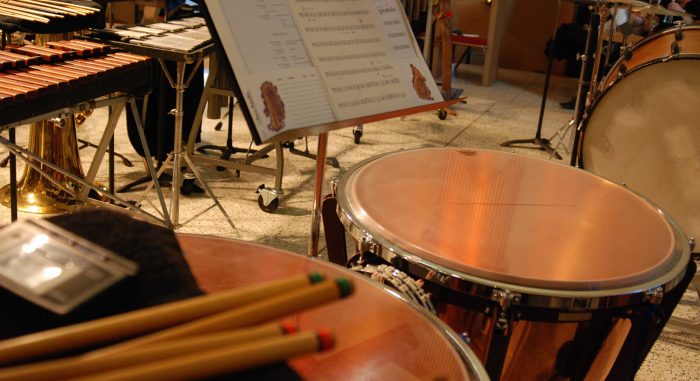 Timpanis in a concert hall