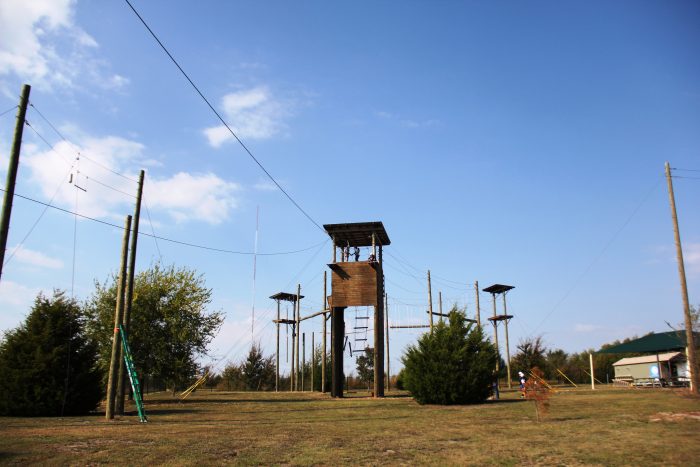 A zipline challenge courses.