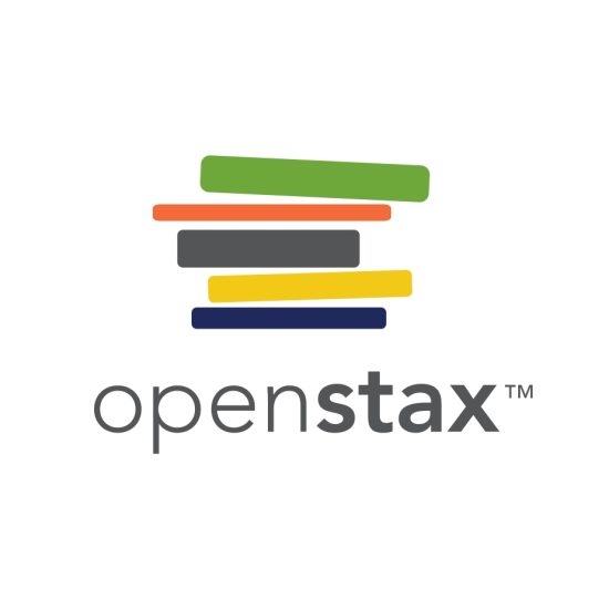A logo of colorful stacks of books with the name OpenStax beneath