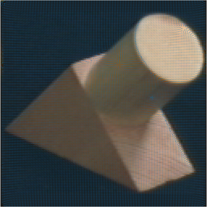 A cylinder on a triangle.
