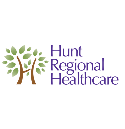 Hunt Regional Healthcare logo featuring tree with green leaves